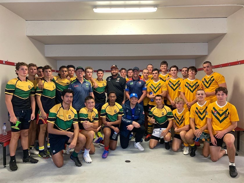 NRL Ambassadors Taniela Tuiaki (Wests Tigers), Kurt Gidley (Newcastle Knights) and Josh Morris (Bulldogs) joined Alan Tongue in the North West NSW.