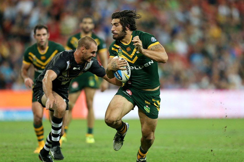 Tamou carting it up against the Kiwis in 2015