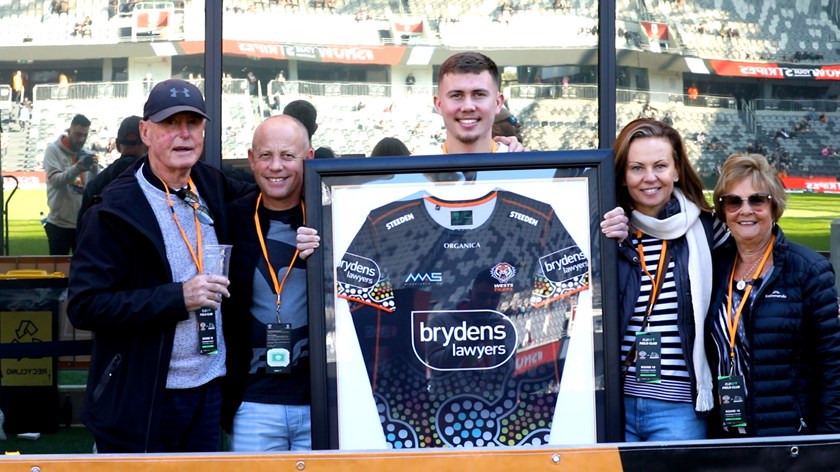 Billy with family members at CommBank Stadium in Round 18