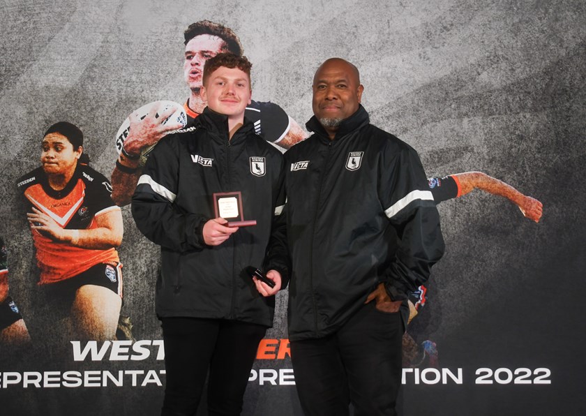 Riley Pascoe with coach Joey Saukuru