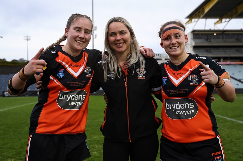Community Engagement Coordinator Botille Vette-Weslh with Sophie and Emily Curtain