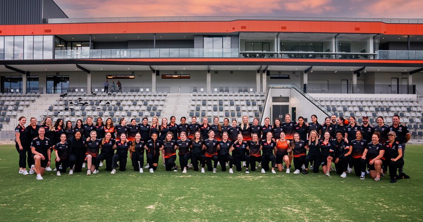 Wests Tigers Tarsha Gale and Harvey Norman Women's squads at Centre of Excellence