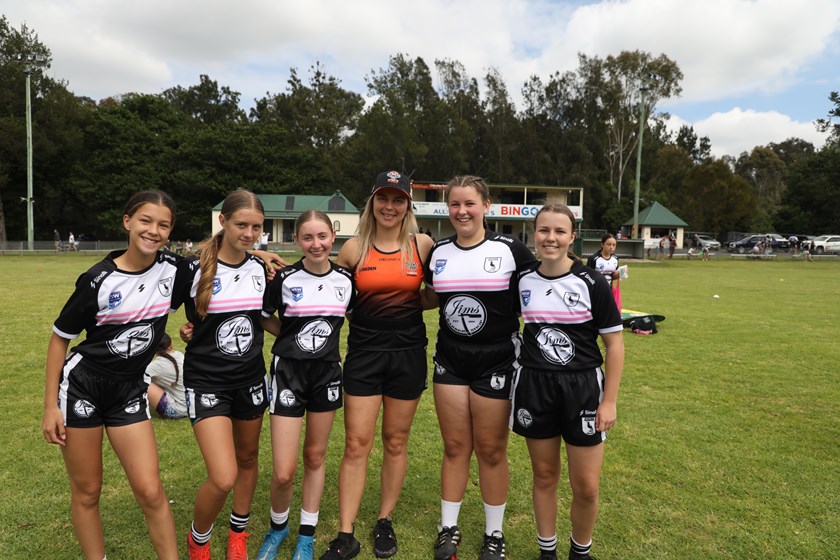 Captain Botille Vette-Welsh and friends at Wests Tigers Picton Community Day 