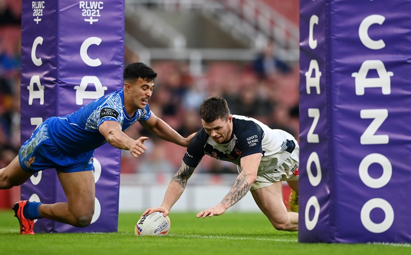 Bateman scores for England in World Cup semi-final against Samoa 