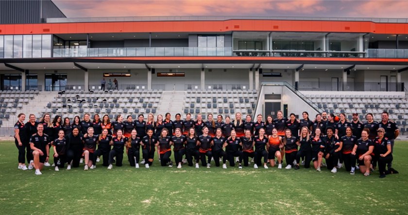 Harvey Norman Women's and Tarsha Gale Cup teams at Zurich Centre 