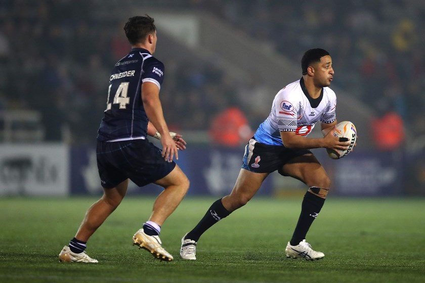 Wakeham in action for Fiji at last year's Rugby League World Cup 