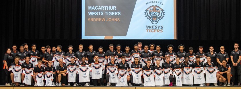 Macarthur Wests Tigers Andrew Johns Cup team at St Gregory's College Campbelltown