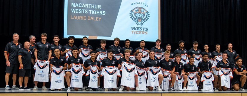 Macarthur Wests Tigers Laurie Daley Cup team at St Gregory's College Campbelltown