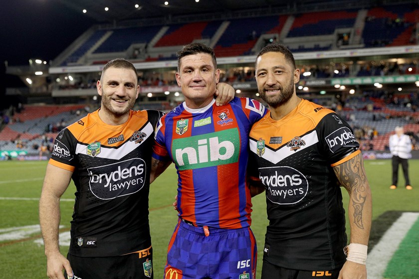 Final season: Heighington lines up against former teammates Robbie Farah & Benji Marshall 