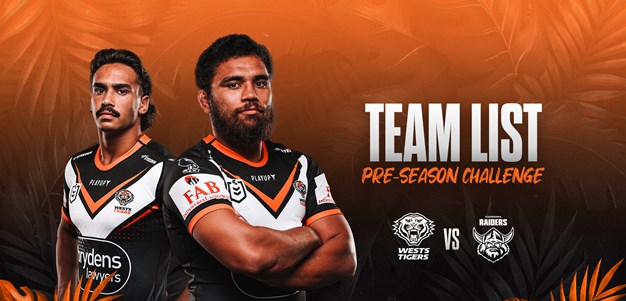 Team List: Pre-season Challenge vs Raiders