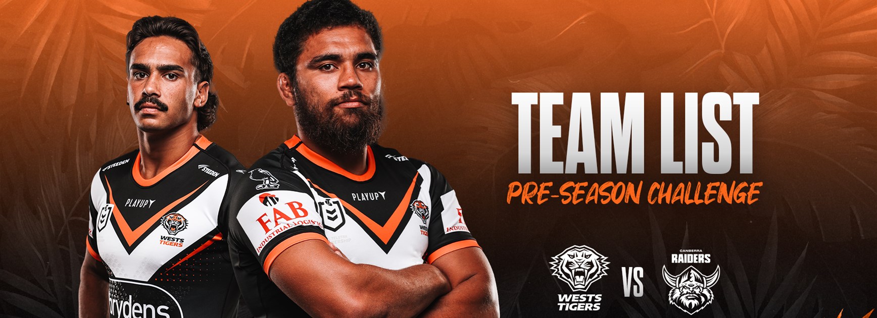 Team List: Pre-season Challenge vs Raiders