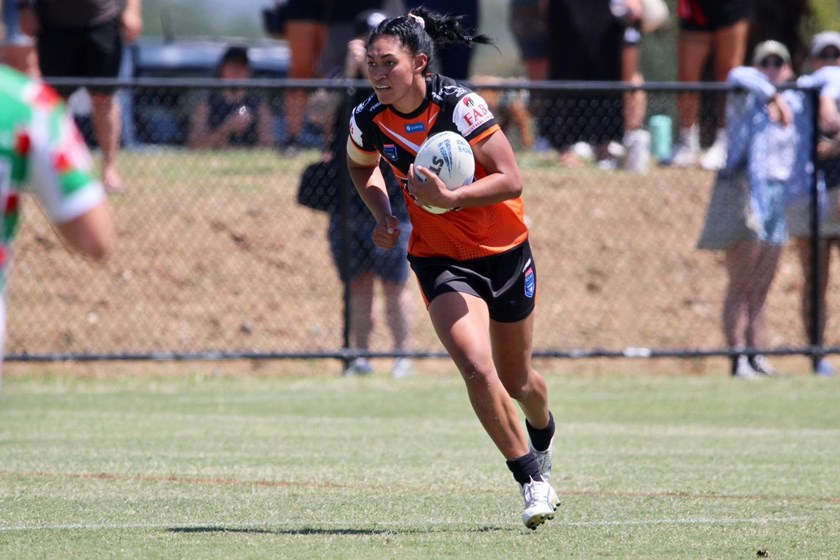 Former Wallaroo Pauline Piliae-Rasabale enjoys a winning Wests Tigers debut