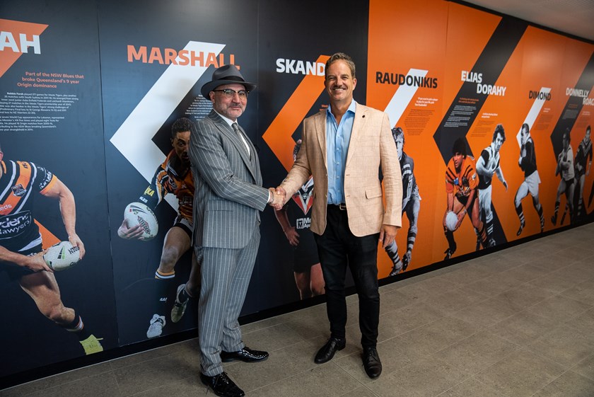 Wests Tigers Chair Lee Hagipantelis with CEO Justin Pascoe at the Zurich Centre