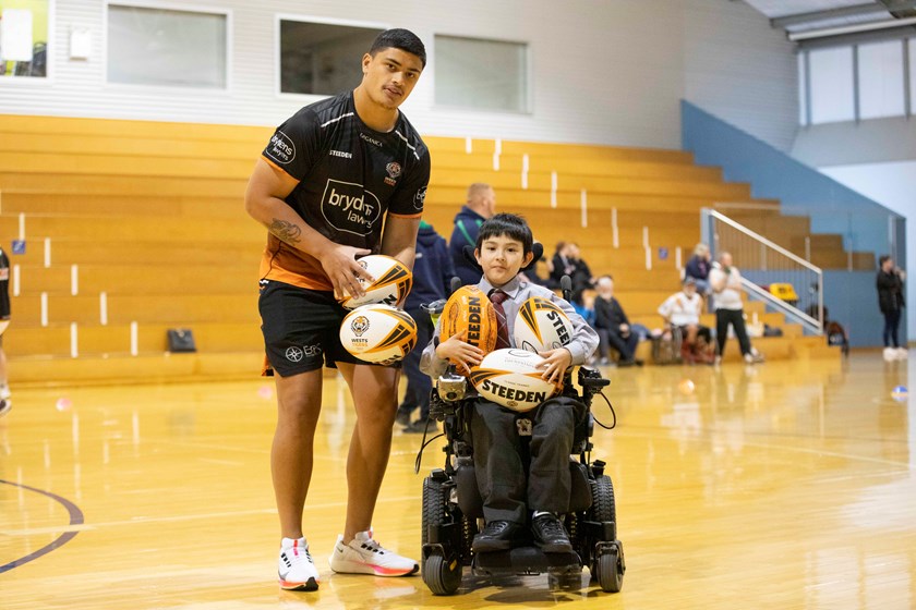 Making friends: Tommy Talau at All Skills Clinic in Tamworth