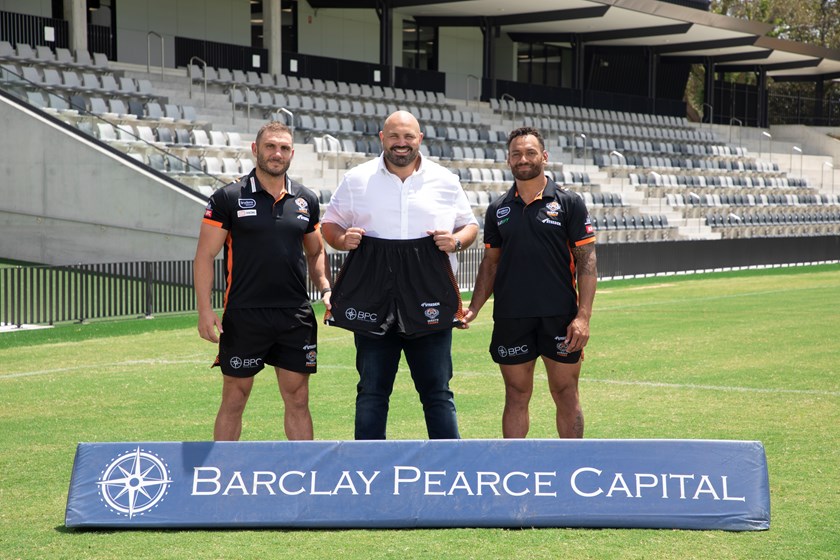 BPC Director of Trading, Trent Primmer with Robbie Farah and Api Koroisau