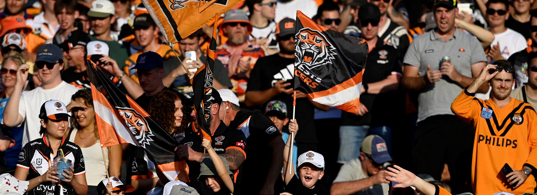 Crowded house: Wests Tigers fans 'fill the hill' last Sunday.