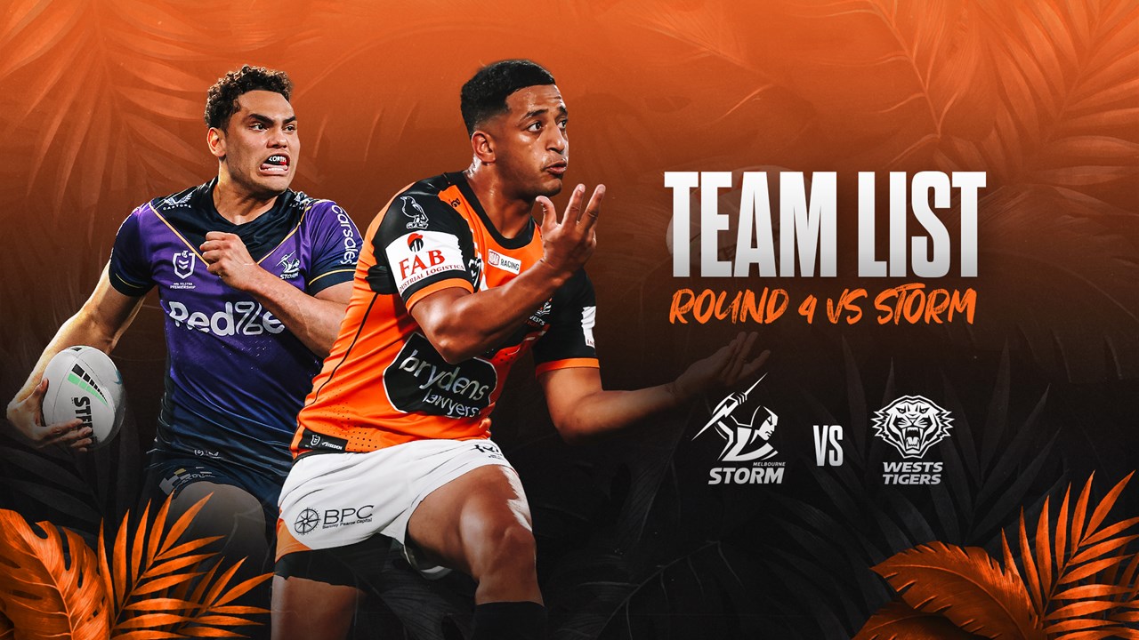 team list Wests Tigers vs Melbourne Storm