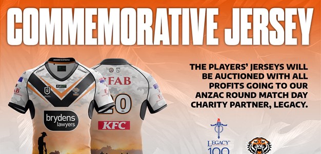 Players ANZAC Round jerseys up for auction