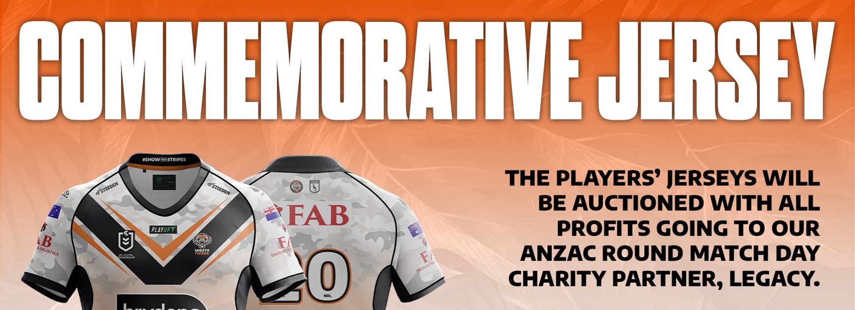 Players ANZAC Round jerseys up for auction