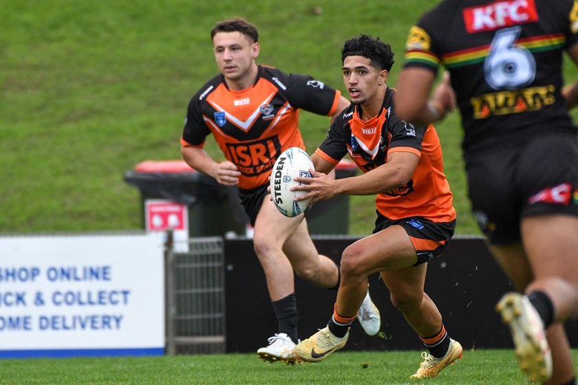 Trey Peni in action at BlueBet Stadium
