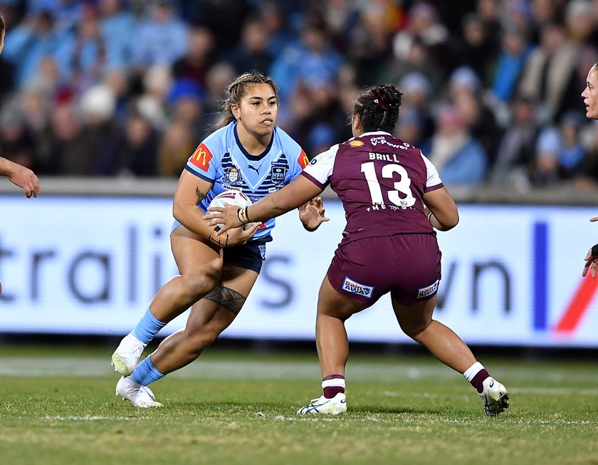 Togatuki playing State of Origin for NSW against Queensland last year 