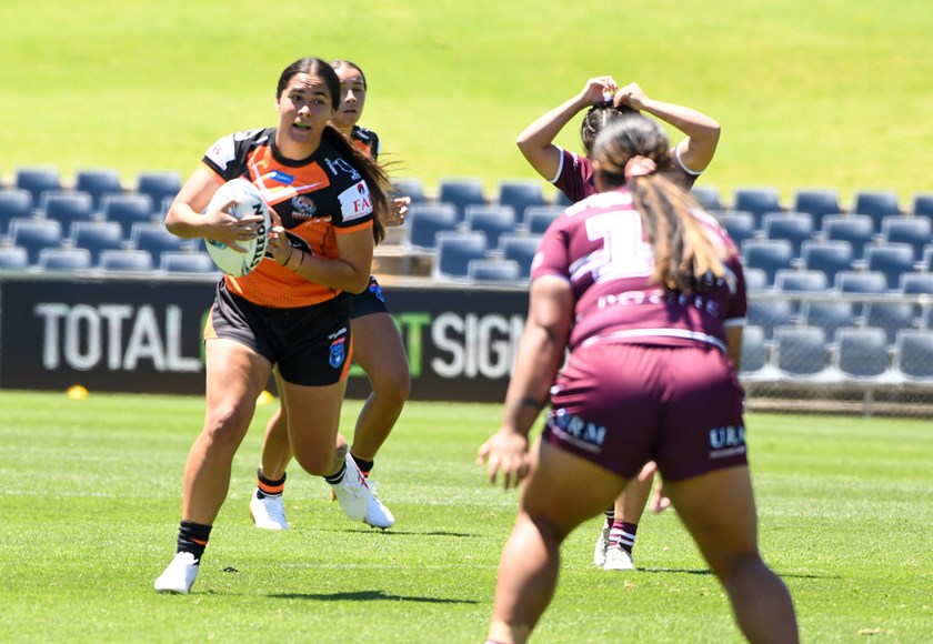 Tarsha Gale skipper Jae Patu takes on the line
