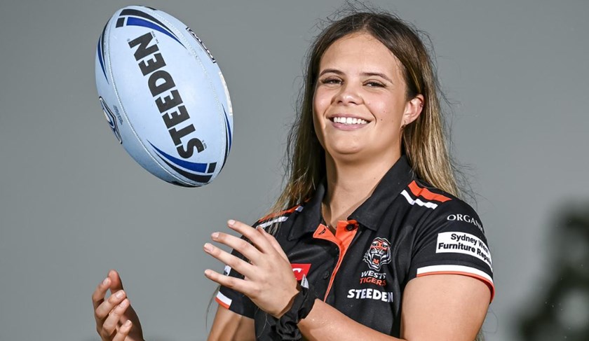 Wests Tigers Tarsha Gale and NSW City Under-19s Women's coach Letitia Taylor