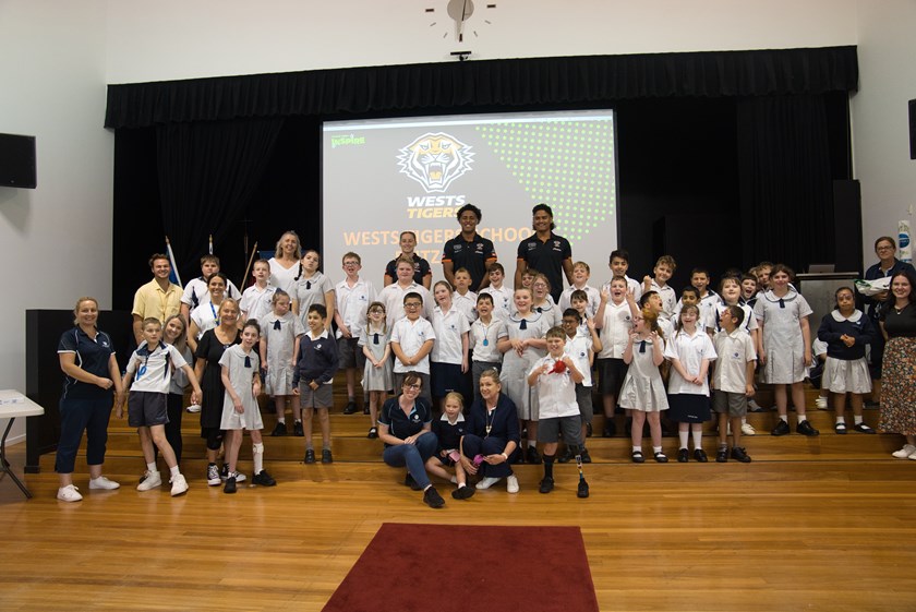 Wests Tigers players attend Mater Dei as part of Community Blitz in March