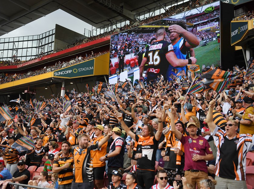 Wests Tigers fans enjoying Magic Round in 2023