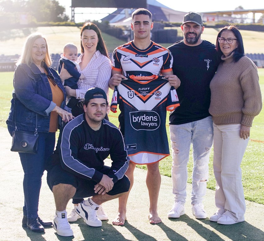 Jersey Presentation at Campbelltown Sports Stadium alongside father, John and family.