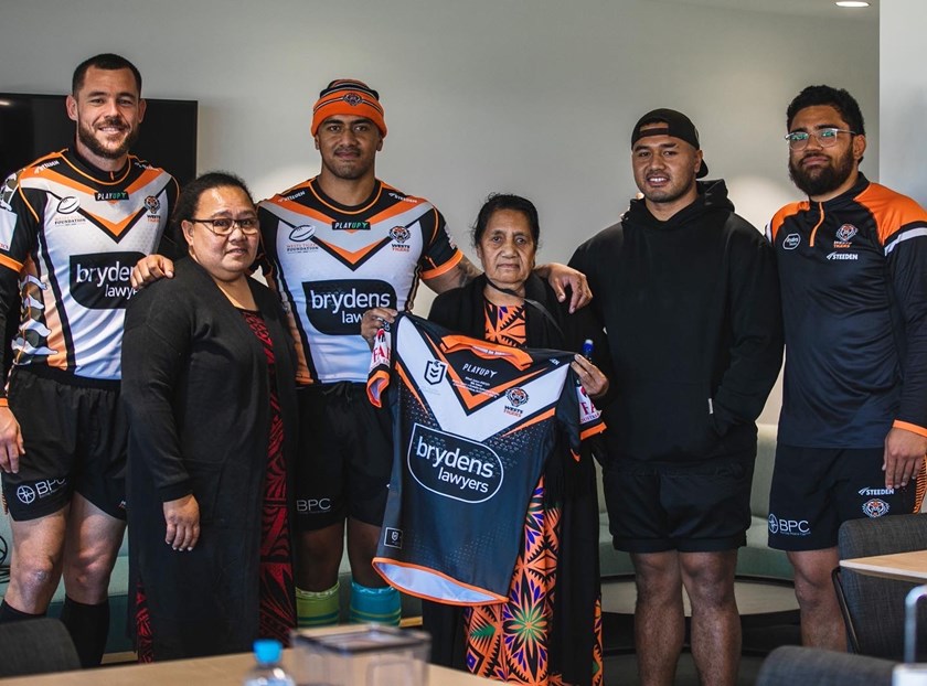 Aitasi's family and friends at his NRL jersey presentation at the Zurich Centre