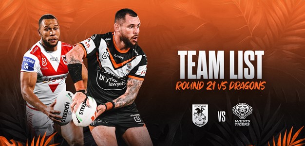 Team List: NRL Round 21 vs Dragons