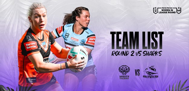 Team List: NRLW Round 2 vs Sharks