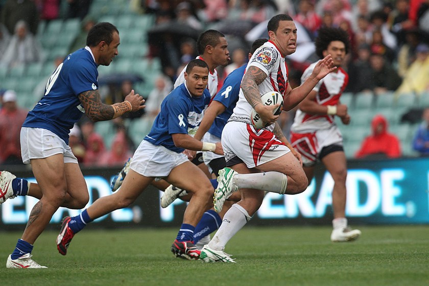 Mateo playing for Tonga vs Samoa in 2010