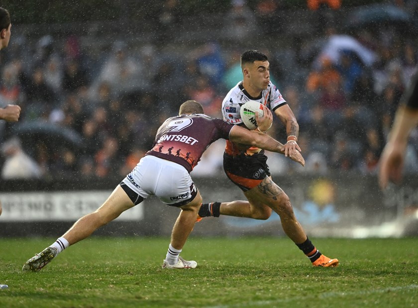 Staines in action against the Sea Eagles in Round 8