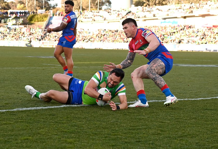 Rapana scores Raiders only try v Roosters in Round 22 