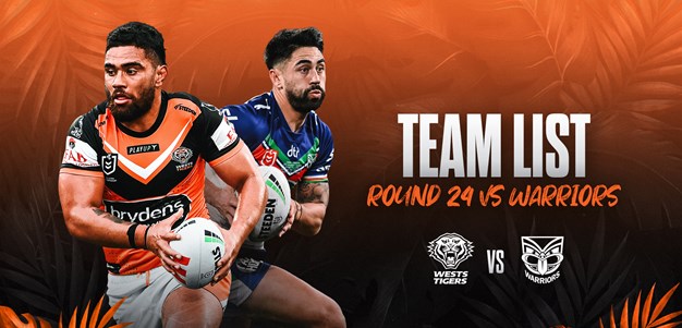 Team List: NRL Round 24 vs Warriors