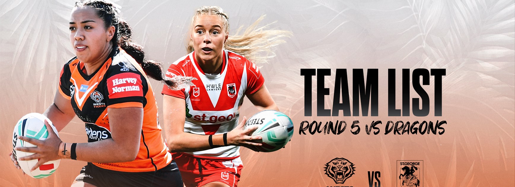 Team List: NRLW Round 5 vs Dragons