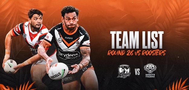 Team List: NRL Round 26 vs Roosters