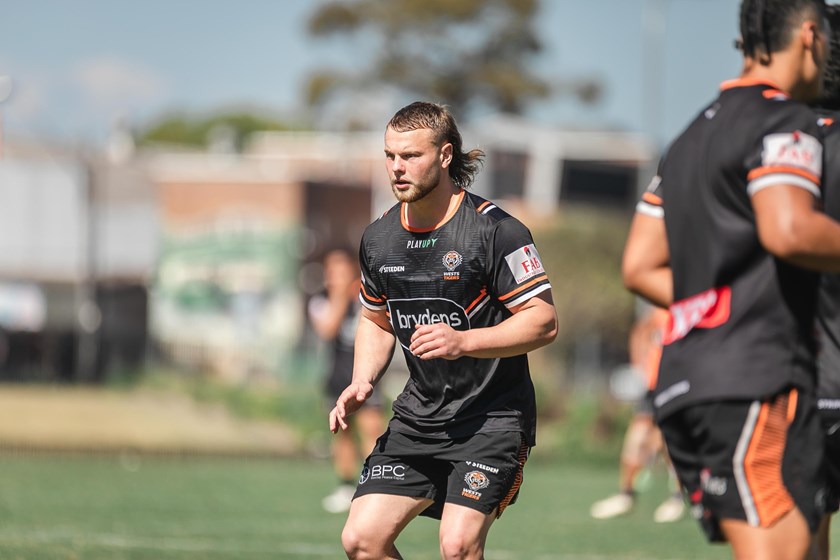 Feledy in training ahead of his NRL debut in Round 27