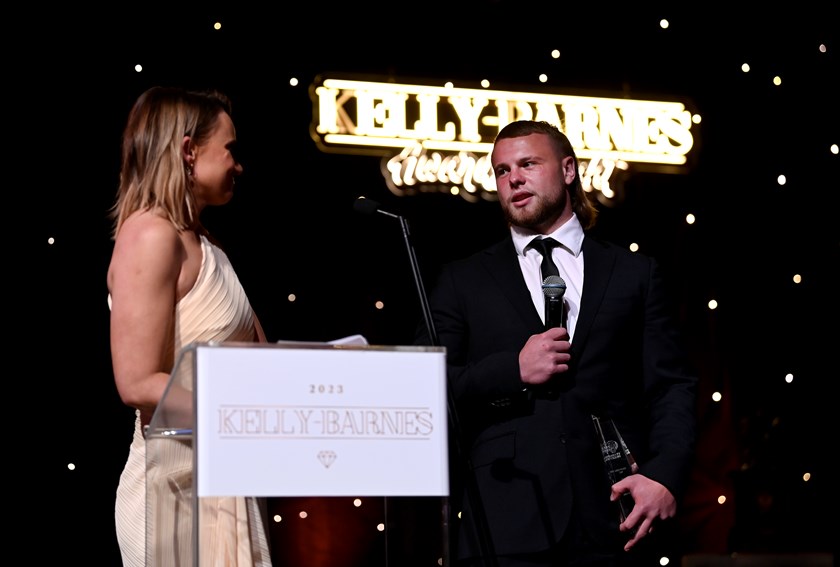 Josh Feledy with event MC Emma Lawrence