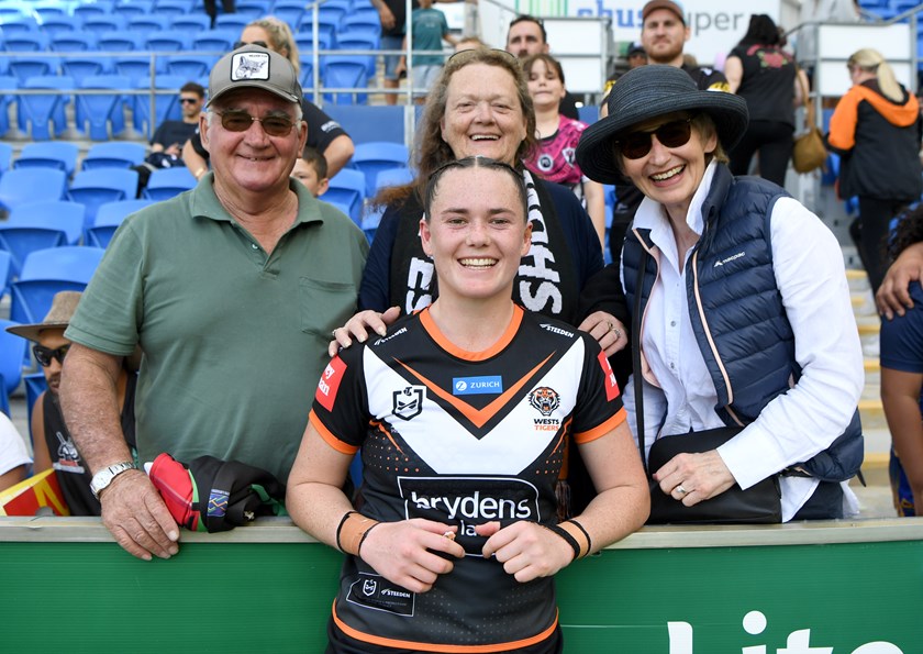 Staines with her family in Round 7 on the Gold Coast