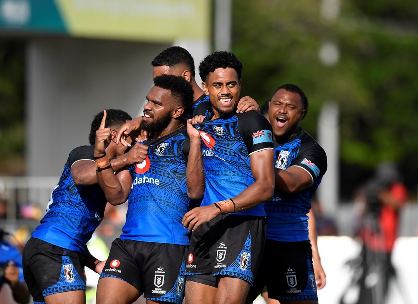 Bula celebrates try on debut for Fiji against Cook Islands at Port Moresby