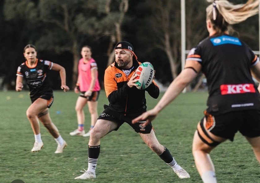 Pathways & Junior Recruitment Manager Shannon Gallant training with NRLW team