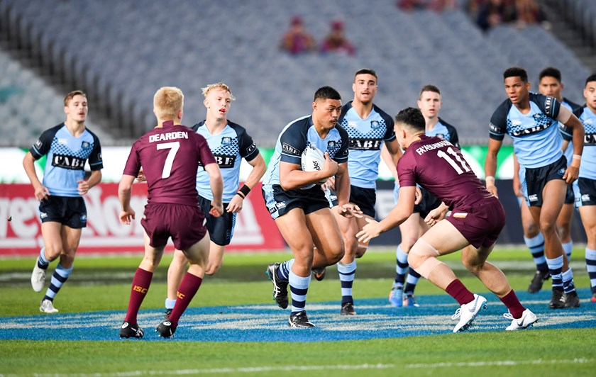 Utoikamanu playing for NSW U/18s in 2018