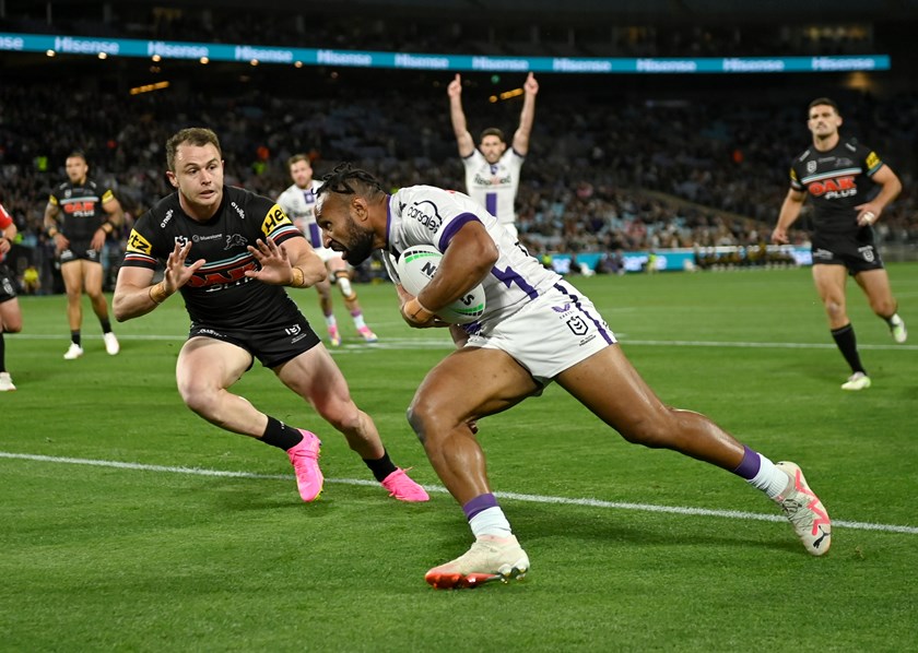 Olam scores against the Panthers in the 2023 Preliminary Final