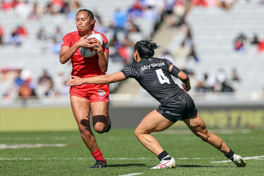 Amelia playing for Tonga vs Kiwi Ferns at 2023 Pacific Championships 