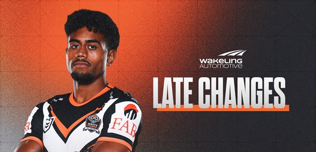 Late Changes: Pre-season Challenge vs Warriors