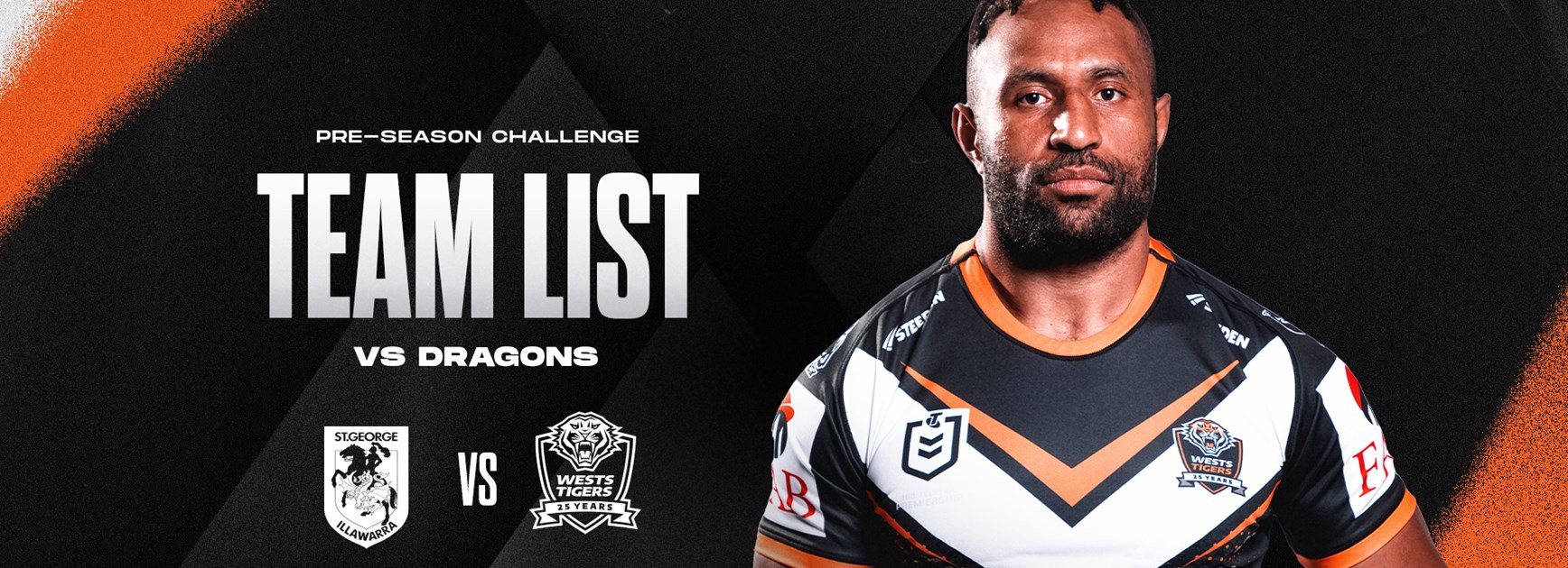 Team List: Pre-season Challenge vs Dragons