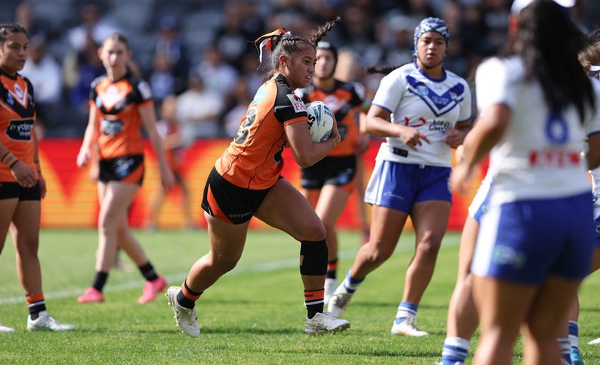 Angel Schaafhausen-Mino on the charge in the Lisa Fiaola Cup Grand Final